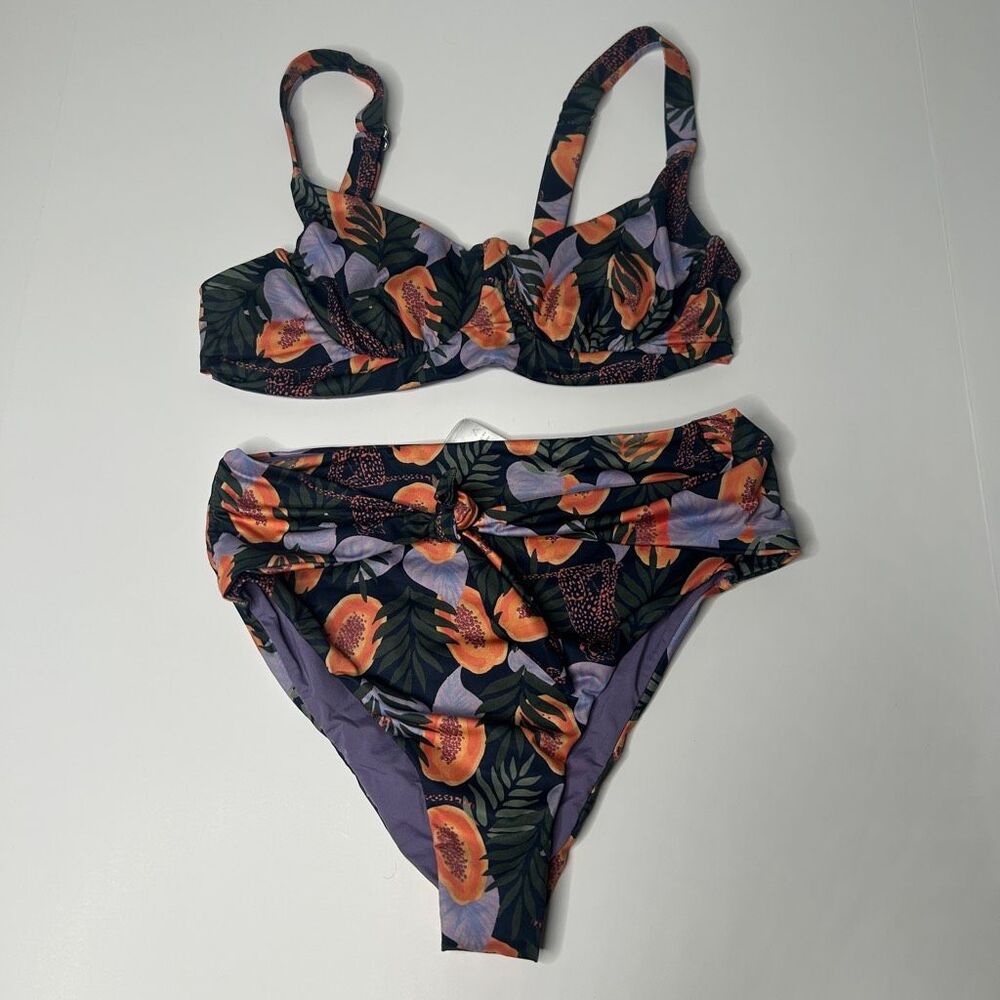 Kitty and Vibe Tropical Papaya & Cheetah Bikini Set 2S